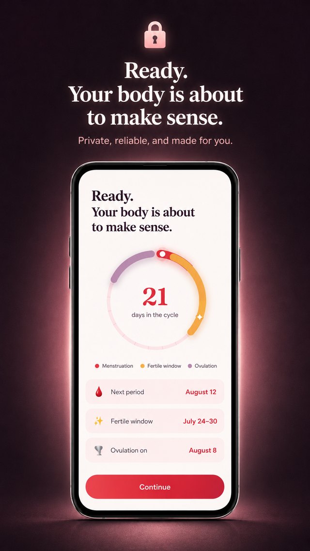 Cove paywall screen reading 'Your body is about to make sense', private, reliable and made for you